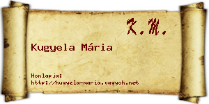 Kugyela Mária névjegykártya