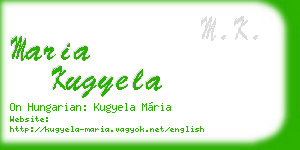 maria kugyela business card